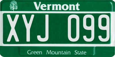 VT license plate XYJ099