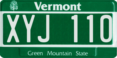 VT license plate XYJ110