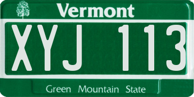 VT license plate XYJ113