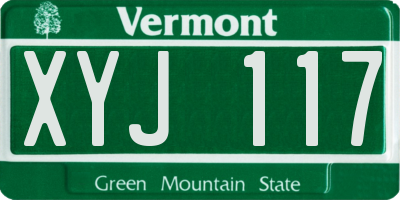VT license plate XYJ117