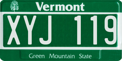 VT license plate XYJ119