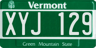 VT license plate XYJ129