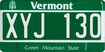 VT license plate XYJ130