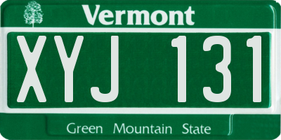 VT license plate XYJ131
