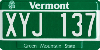 VT license plate XYJ137