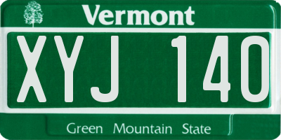 VT license plate XYJ140