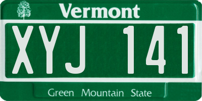 VT license plate XYJ141