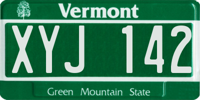 VT license plate XYJ142