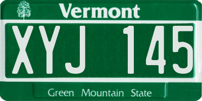 VT license plate XYJ145