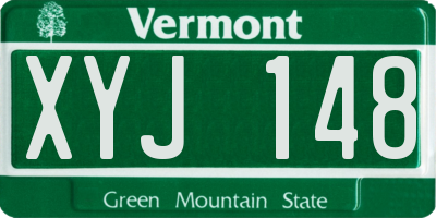 VT license plate XYJ148