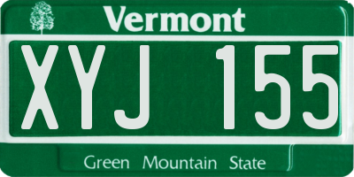 VT license plate XYJ155
