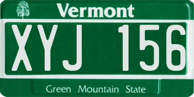 VT license plate XYJ156