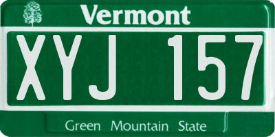VT license plate XYJ157