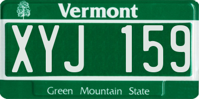 VT license plate XYJ159