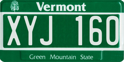VT license plate XYJ160