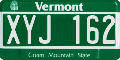 VT license plate XYJ162