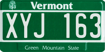 VT license plate XYJ163