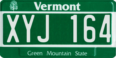 VT license plate XYJ164