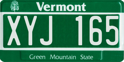 VT license plate XYJ165