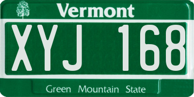VT license plate XYJ168