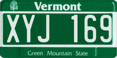 VT license plate XYJ169