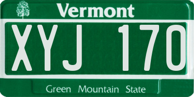 VT license plate XYJ170