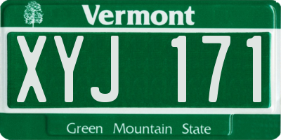 VT license plate XYJ171