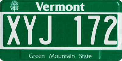 VT license plate XYJ172