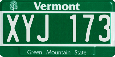 VT license plate XYJ173