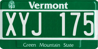 VT license plate XYJ175