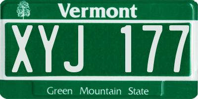 VT license plate XYJ177
