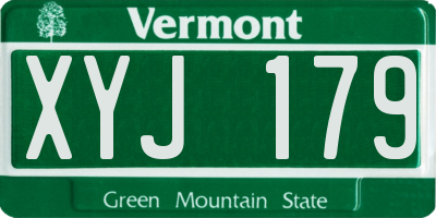 VT license plate XYJ179