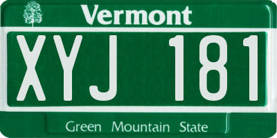 VT license plate XYJ181