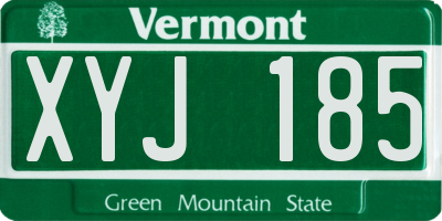 VT license plate XYJ185