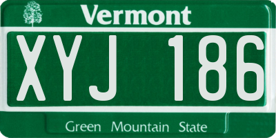 VT license plate XYJ186