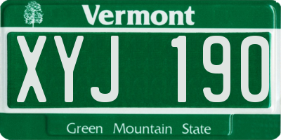 VT license plate XYJ190