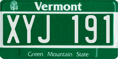 VT license plate XYJ191