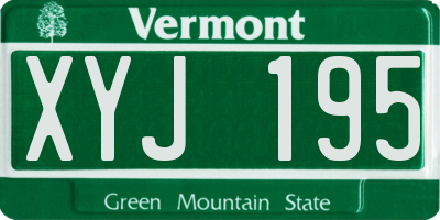 VT license plate XYJ195