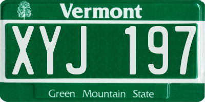VT license plate XYJ197