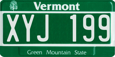 VT license plate XYJ199