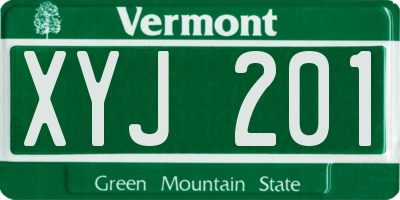 VT license plate XYJ201