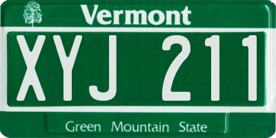 VT license plate XYJ211