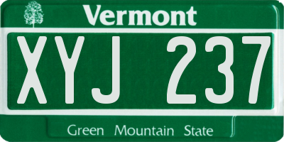 VT license plate XYJ237