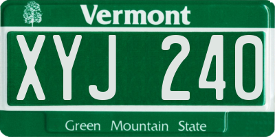VT license plate XYJ240