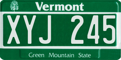 VT license plate XYJ245