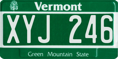 VT license plate XYJ246