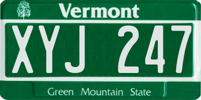 VT license plate XYJ247