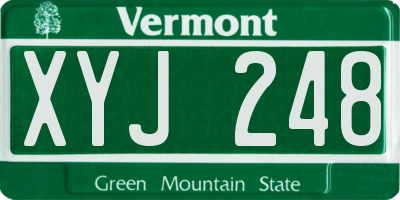 VT license plate XYJ248