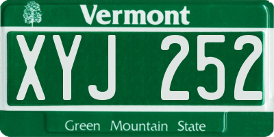 VT license plate XYJ252