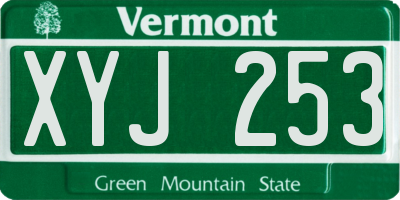 VT license plate XYJ253